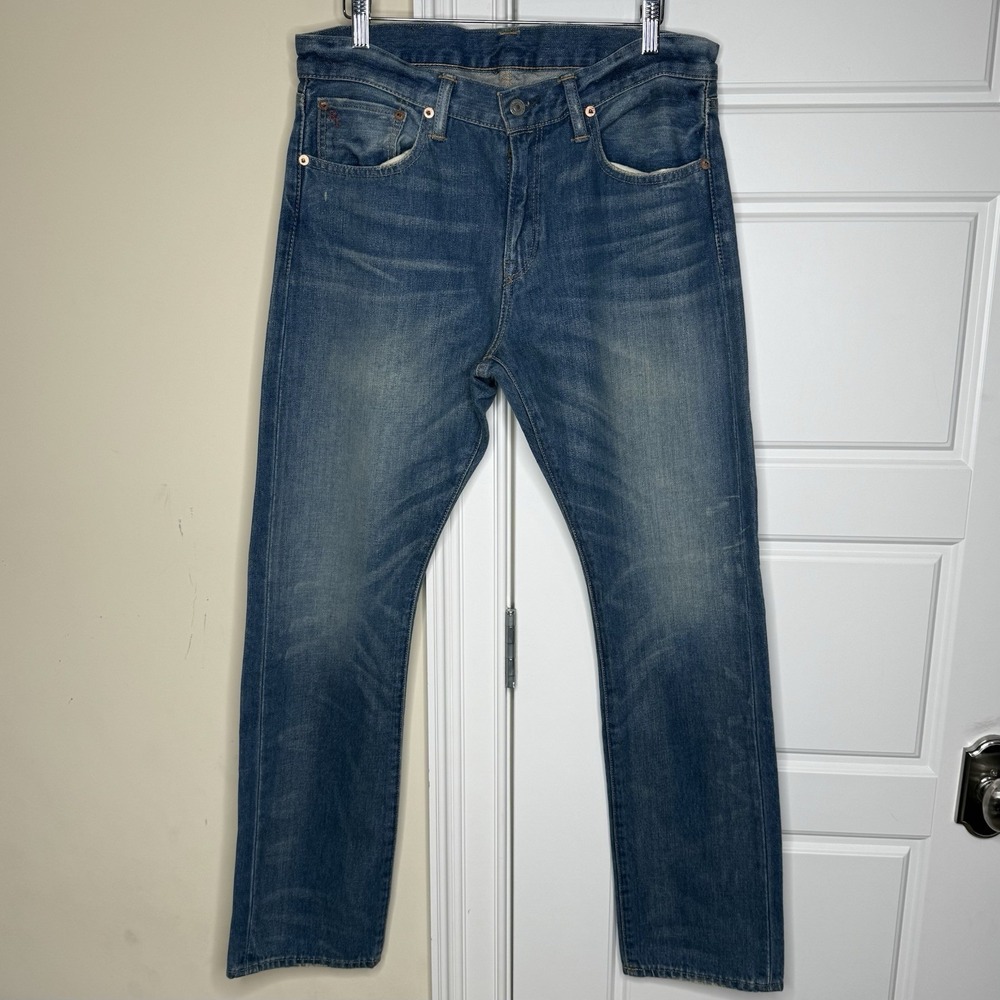 Polo Ralph Lauren 018 Jeans Mens 31/30 (33/32) Blue Slim Straight Faded Whisker